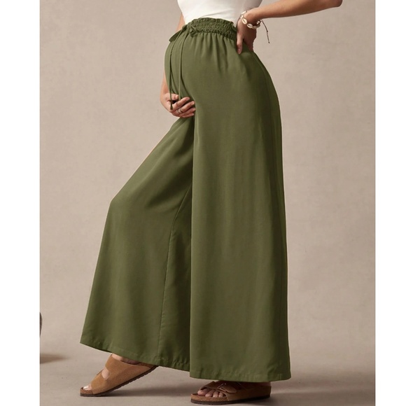 Maternity High Waisted Drawstring Wide leg Pants - Picture 6 of 10